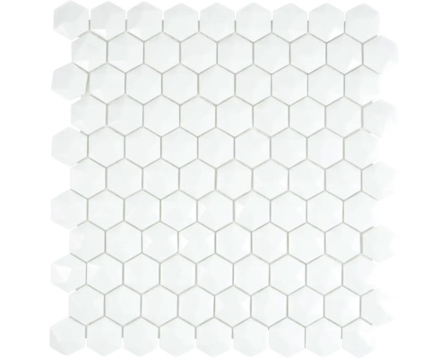 Mozaic piscină arctic 01 hexagon eco alb 3D 30x29 cm Placă mozaic hexagonală