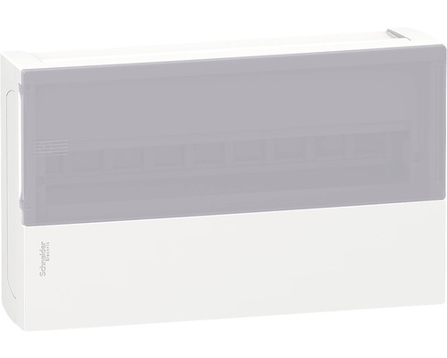 Tablou distribuție electrică Schneider Resi9 18 module IP40, montaj aparent Cutie de siguranțe cu capac transparent