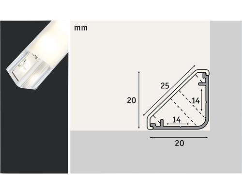 Profil de iluminare cu LED cu dimensiuni