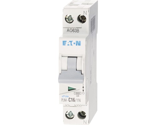Disjunctor electric modular Eaton xPole 1P+N 16A 4,5kA, curbă C