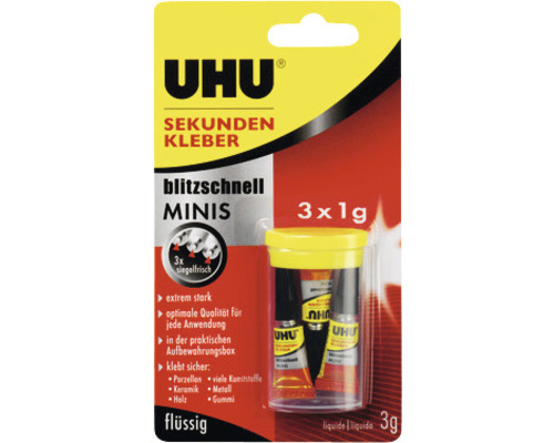 Adeziv instant UHU Super Glue mini 3x1 g