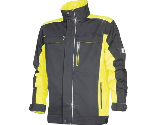 Jachetă de lucru Ardon Neon din bumbac + poliester negru/galben, mărimea XL-0