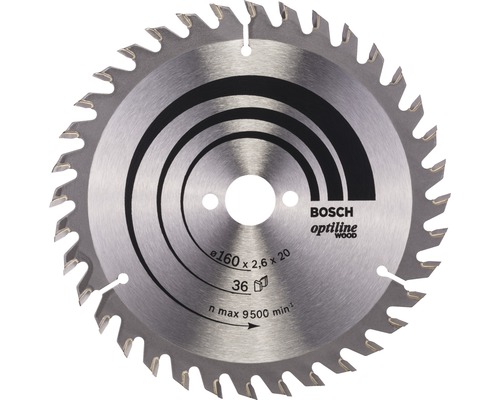 Disc fierăstrău circular Bosch Zubehör Optiline Wood Ø160x2,6x20 mm 36 dinți