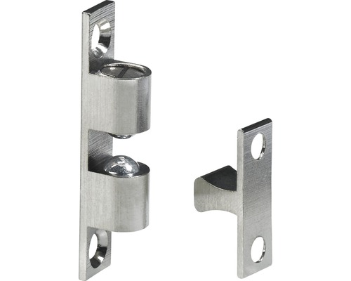 Opritor de ușă cu 2 bile Hettich 9x8x42 mm, nichel, pachet 10 bucăți