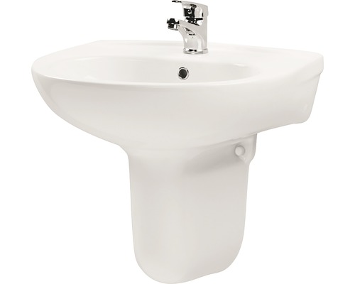 Chiuvetă cu piedestal și robinet