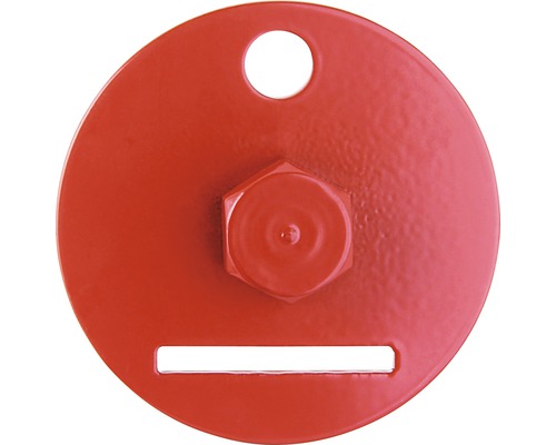 Disc metalic rotund cu orificiu și fantă