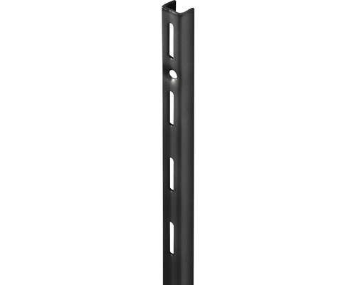 Șină simplă de perete Dolle Single Slot 495mm, neagră, pentru rafturi modulare