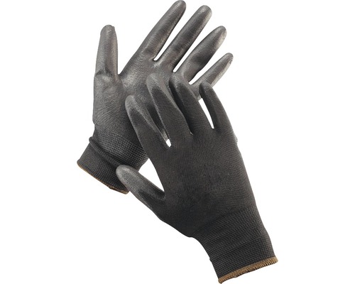 Mănuși de protecție DCT Bunting tricotate din nailon, imersate în poliuretan, negre, mărimea 10, 1 pereche