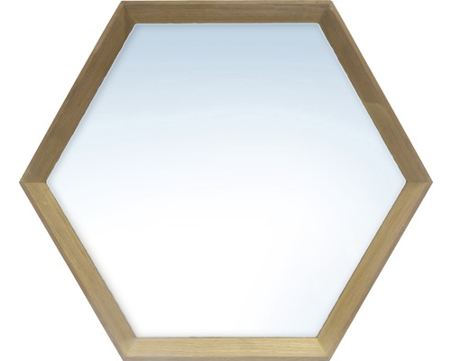 Oglindă perete Hexagon stejar 34x30,3 cm