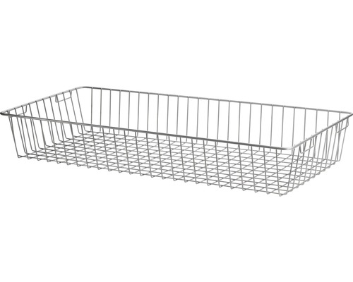 Coș plasă metalică Dolle Gridbasket 800x350x120 mm, argintiu, pentru rafturi modulare