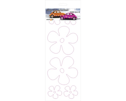 Set autocolante cu flori și motive auto, 15/40 cm x 2