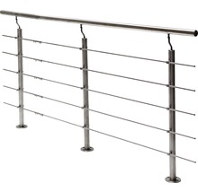 Balustradă din oțel inoxidabil cu bare orizontale pentru scări și balcoane