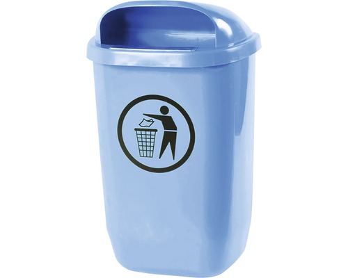 Coș de gunoi din plastic cu capac batant și simbol pentru eliminarea deșeurilor