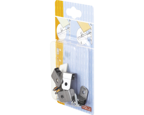 Set accesorii Dolle Monofix de fixat polițe de sticlă/lemn, prindere pe suporți Set suporturi pentru rafturi Dolle pentru fixarea rafturilor