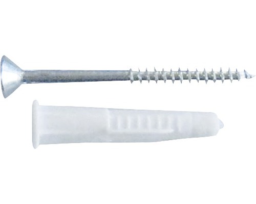 Dibluri Dolle Wallfix 6x36 mm pentru fixare șine de perete, pachet 20 bucăți Şurub și diblu