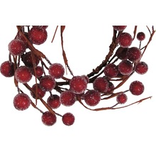 Coroană decorativă cu fructe de pădure roșii pentru decorațiuni festive