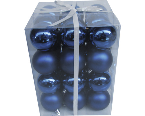 Pachet cu globuri albastre de Crăciun în diferite modele