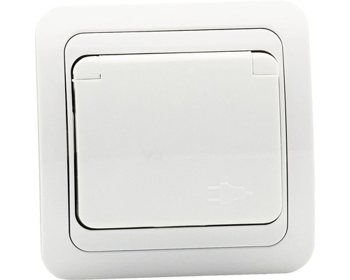 Priză simplă cu împământare Comtec Eco Premium, capac de protecție, alb, incl. ramă Priză simplă cu împământare Comtec Eco Premium, capac de protecție, alb, incl. ramă