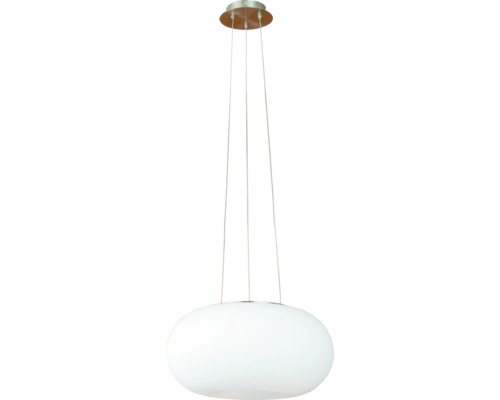 Pendul Eglo Optica E27 max. 2x60W, Ø350 mm, nichel mat/alb | HORNBACH