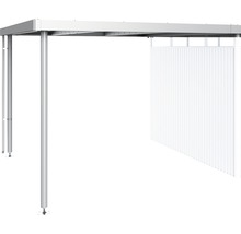 Copertină de terasă independentă din metal cu perete lateral