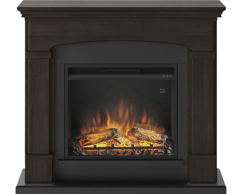 Șemineu electric decorativ cu cadru din lemn și foc pâlpâitor