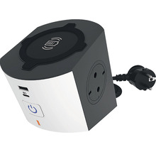 Cub de priză cu port USB și funcție de încărcare fără fir