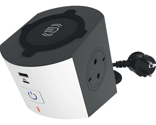 Cub de priză cu port USB și funcție de încărcare fără fir