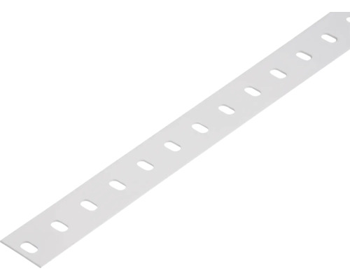 Platbandă metalică perforată Alberts Conceptor 35x1,5 mm, lungime 1m, alb