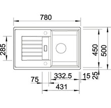 Desenul unei chiuvete cu dimensiuni