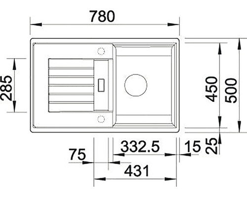 Desenul unei chiuvete cu dimensiuni
