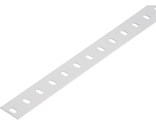 Platbandă metalică perforată Alberts Conceptor 35x1,5 mm, lungime 2m, alb