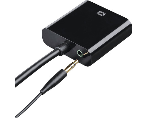 Adaptor negru cu cablu și conector jack