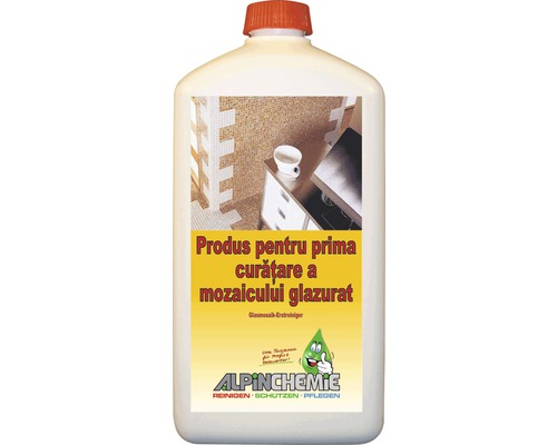 Produs pentru prima curățare mozaic de sticlă AlpinChemie 1 l Soluție de curățare pentru mozaic de sticlă Alpin Chemie în sticlă de plastic