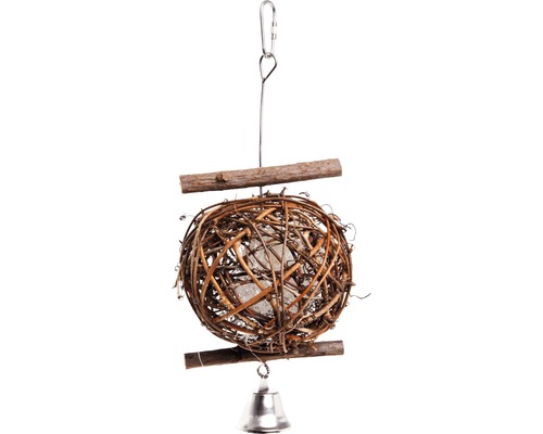 Jucărie pentru păsări Wooden Bird Ball, 10 cm, natur