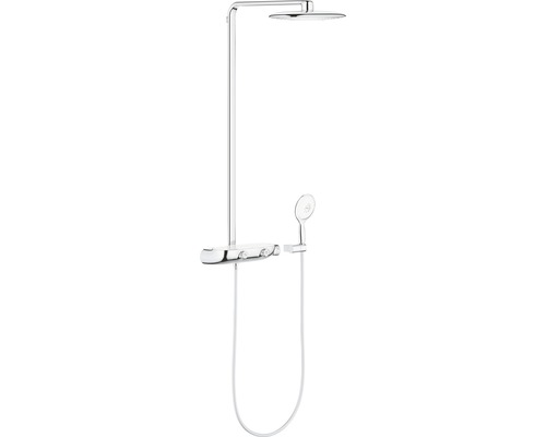 Sistem de duș cu termostat Grohe Rainshower SmartControl 360 Mono, duș fix Rainshower 360 Mono 1 funcție, pară de duș Power&Soul 130 4 funcții, crom