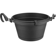 Ghiveci negru cu suport pentru balcon