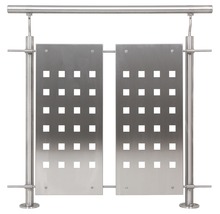 Balustradă din oțel inoxidabil cu decupaje pătrate