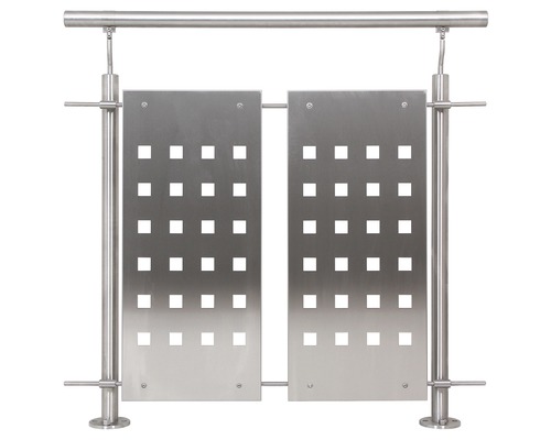 Balustradă din oțel inoxidabil cu decupaje pătrate