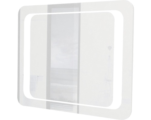Oglindă baie cu LED 60x80 cm reversibilă