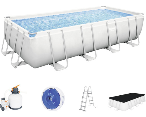 Piscină cu cadru metalic Bestway Power Steel™ 549x274x122 cm capacitate 14812 l inclus sistem de filtru, scară, prelată, dozator