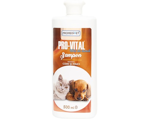 Șampon pentru câini și pisici Pro-Vital cu ulei de nurcă 500 ml Șampon Pro-Vital pentru câini și pisici în sticlă de 500 mililitri