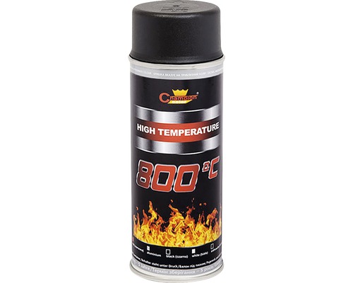 Vopsea spray rezistentă la căldură Champion negru 400 ml Spray vopsea rezistentă la temperaturi ridicate până la 800 grade Celsius