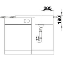 Desen tehnic al unui dulap de bază pentru chiuvetă cu dimensiuni