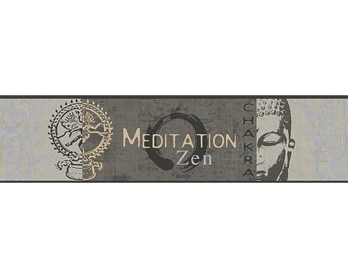 Bordură tapet Only Borders Meditation Zen 5 m x 13 cm Grafică cu meditație și zen