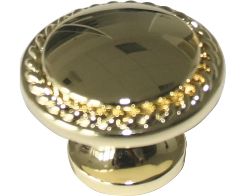 Buton pentru mobilă Ø30mm, metal zamac auriu lucios