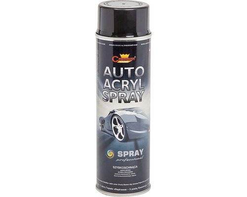 Lac acrilic spray Champion AutoAcryl negru gloss 500 ml