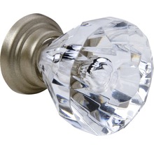 Buton de ușă din sticlă cu bază metalică