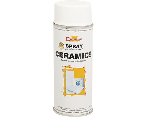 Email ceramic spray Champion Ceramics alb lucios 400 ml Vopsea ceramică spray la cutie