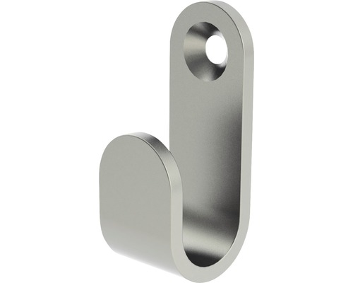 Cuier baie Tiger Simple, 1 agățătoare, montaj pe perete, inox, set 2 bucăți Cârlig metalic pentru haine cu orificiu de găurire pentru montare pe perete