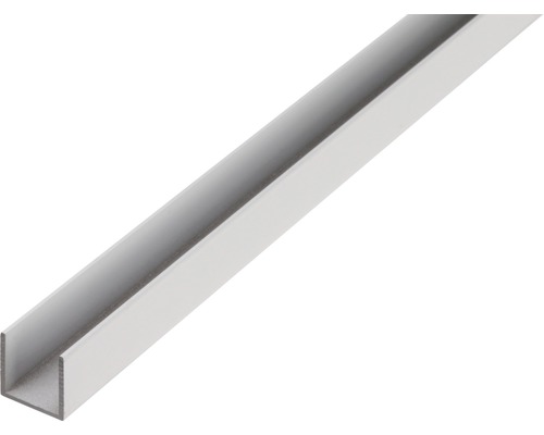 Profil aluminiu tip U Kaiserthal 8x10x8x1 mm, lungime 2m, argintiu